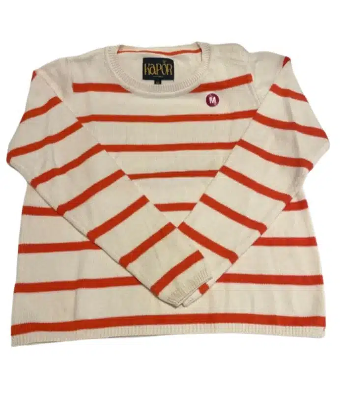 Dam Sweater långärmad Orange Stripe